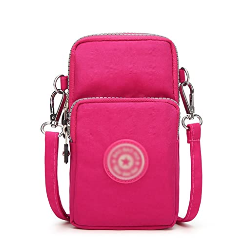 jonam Umhängetasche Small Shoulder Bag Nylon Women Mobile Phone Bag Mini Female Messenger Purse Lady Wallet CrossBody Bag Women Handbag (Color : Pink) von jonam