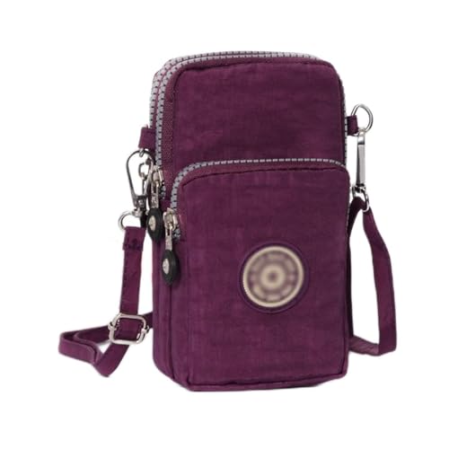 jonam Umhängetasche Small Shoulder Bag Nylon Women Mobile Phone Bag Mini Female Messenger Purse Lady Wallet CrossBody Bag Women Handbag (Color : Purple) von jonam