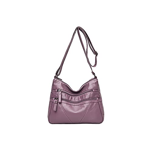 jonam Umhängetasche Solide Farbe Große Frauen Reisetaschen Büro Damen Multi Taschen Umhängetasche Damen Große Kapazität Einkaufstasche (Color : Purple) von jonam