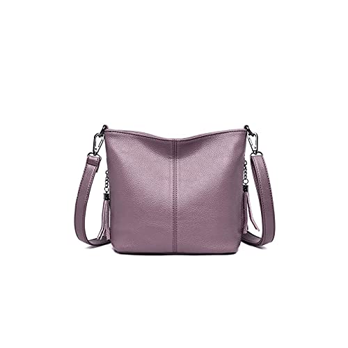 jonam Umhängetasche Sommer Damen Hand Crossbody Taschen für Frauen Handtaschen Weibliche Leder-Schultertasche (Color : Purple) von jonam