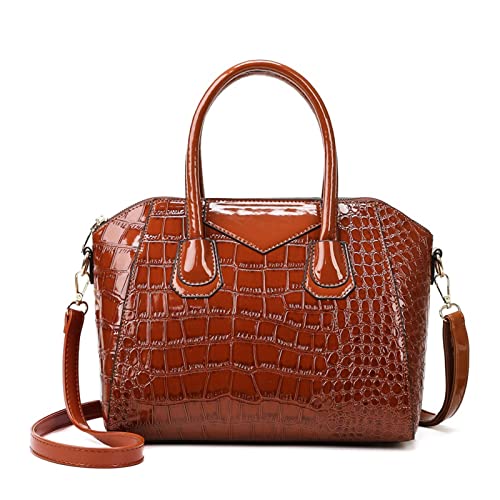 jonam Umhängetasche Summer Lady Crocodile Pattern Messenger Bag PU Leather Crossbody Bags for Women Shoulder Handbags Female Tote Bags (Color : Orange) von jonam