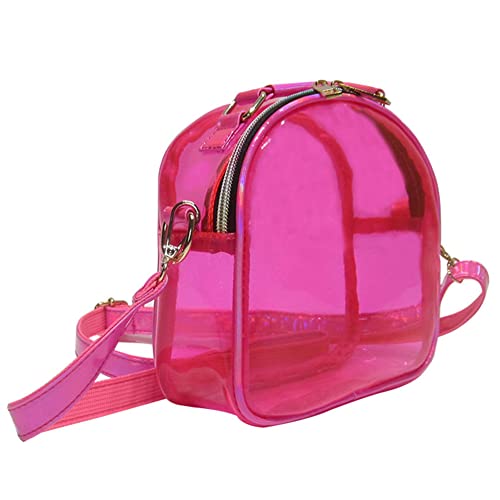jonam Umhängetasche Transparente Umhängetasche Frauen Mini Portable Jelly Clear Shoulder Messenger Handtasche Telefon Geldbörse (Color : Rose Red) von jonam