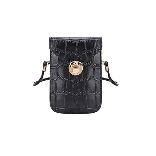 jonam Umhängetasche Ultralight Mobile Mini Lightweight Shoulder Bag Ladies Handbag Makeup Lightweight Durable (Color : Black) von jonam