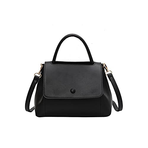 jonam Umhängetasche Umhängetasche Big Bag Casual Messenger Bag Dame Handtasche Feste Farbe Lady Bag Daily Shopping Tasche Weibliche Tasche (Color : Black) von jonam