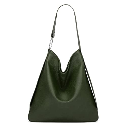 jonam Umhängetasche Umhängetasche weiche Großkapazitätsmode-Handtasche, Tragetasche, Pu. Weiche Leder-Pendler-Tasche, Damen-Umhängetasche (Color : Dark green) von jonam