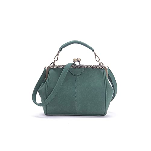 jonam Umhängetasche Umhängetaschen Frauen Matte PU Leder Clip Frauen Messenger Bag Weibliche Handtasche Damen Sack (Color : Green) von jonam