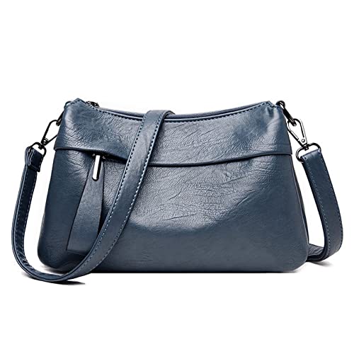 jonam Umhängetasche Vintage Umhängetasche Schafsleder Handy-Schulter-Beutel, Taschen Messenger-Mode zum täglichen Gebrauch für Frauen Wallet HandBags (Color : Light blue) von jonam