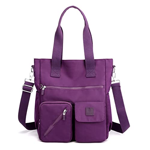 jonam Umhängetasche Waterproof Nylon Oxford Crossbody Bag Female Large Capacity Handbags Purse Travel Messenger Bags Women Shoulder Bag (Color : Purple) von jonam