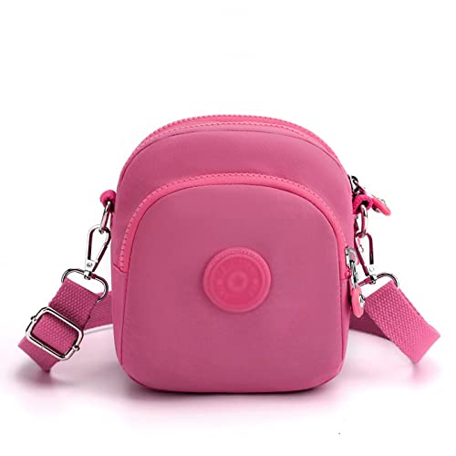 jonam Umhängetasche Waterproof Nylon Women Crossbody Bags Purse Casual Shoulder Bag Female Top-handle Bags Handbags High Quality Tote (Color : Pink) von jonam