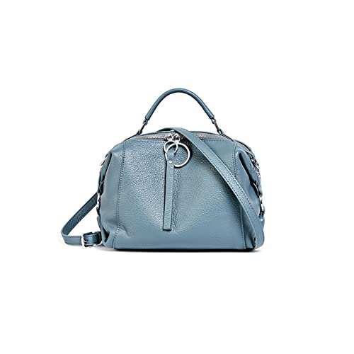 jonam Umhängetasche Weiche Echtes Leder Frauen Handtasche, Quaste Taschen Weibliche Umhängetasche, Große Kapazität Lässige Frauen Crossbody Bag (Color : Blue) von jonam