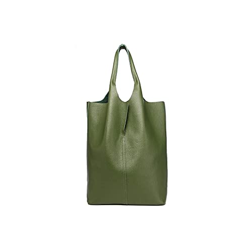 jonam Umhängetasche Weiche Leder Frauen Umhängetasche Lässig Weibliche Tasche Große Dame Handtasche Rindsleder (Color : Green) von jonam