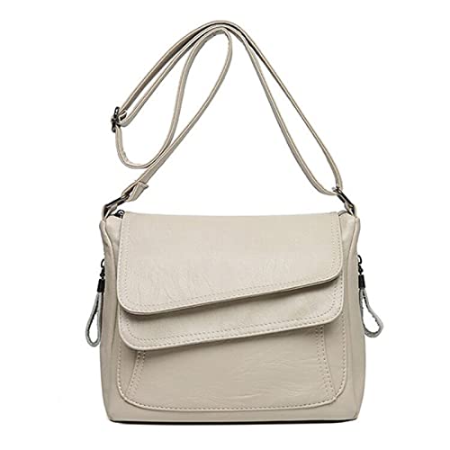 jonam Umhängetasche Weiche Ledergeldbörsen und Handtaschen, Frauen Taschen Designer Frauen Schulter Crossbody Bags für Frauen (Color : White) von jonam