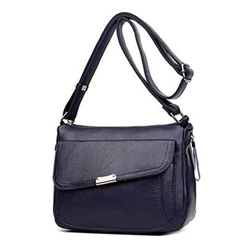 jonam Umhängetasche Weiße Frauen Tasche, Weiche Leder Handtaschen Frauen Taschen, Schulter Crossbody Bag für Frauen Geldbörsen und Handtaschen (Color : Blue) von jonam