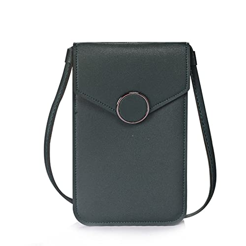 jonam Umhängetasche Women Bag For Phone Transparent Women Coin Purse Crossbody Shoulder Bag Cute Phone Bag Mini Heart Type Hasp Mobile Pouch (Color : Dark green) von jonam