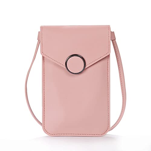 jonam Umhängetasche Women Bag For Phone Transparent Women Coin Purse Crossbody Shoulder Bag Cute Phone Bag Mini Heart Type Hasp Mobile Pouch (Color : Pink) von jonam