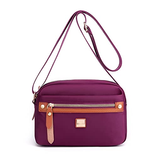 jonam Umhängetasche Women Handbag Messenger Bag Femme Crossbody Bags Ladies Travel Waterproof Nylon Shoulder Bag (Color : Purple) von jonam