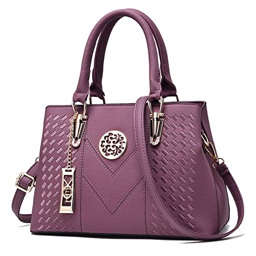 jonam Umhängetasche Women Leather Bags High Quality Embroidery Messenger Bags Luxury Women Handbags Bags for Women Sac A Main Ladies Female Bag (Color : Purple) von jonam