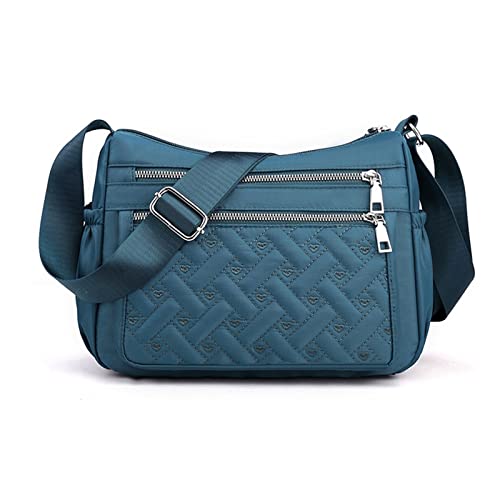 jonam Umhängetasche Women Messenger Bag Nylon Oxford Waterproof Shoulder Handbag Large Capacity Casual Travel Crossbody Bag (Color : Blue) von jonam