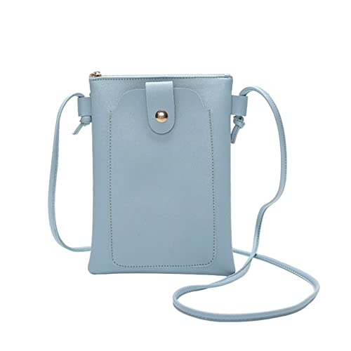 jonam Umhängetasche Women Mini Bag Small Coin Keychain Purses Mini Purse Zipper Thin Handbag (Color : Blue) von jonam