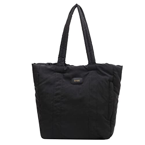 jonam Umhängetasche Women Retro Versatile Canvas Shoulder Bags Large Capacity Ladies Simplicity Commute Handbags (Color : Black) von jonam