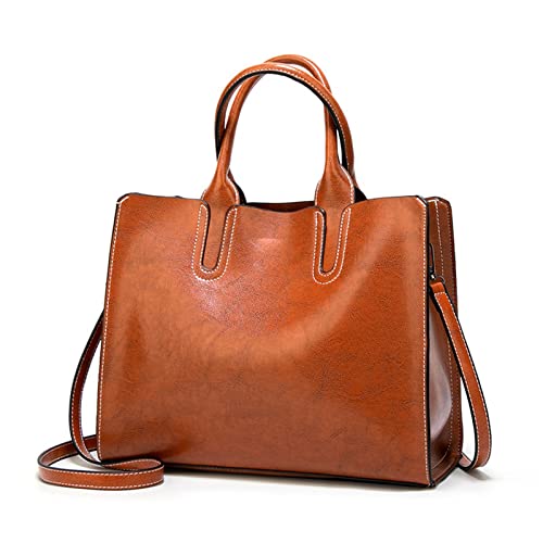 jonam Umhängetasche Women Shoulder Bag Female Causal Totes For Daily Shopping All-Purpose High Quality Dames Handbag Leather Bags For Women (Color : Orange) von jonam