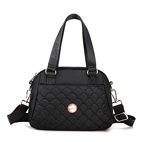 jonam Umhängetasche Women Shoulder bag High Quality Thread Female Messenger Bag Ladies Nylon CrossBody Bag Girls Top-handle Bag Handbags (Color : Black) von jonam