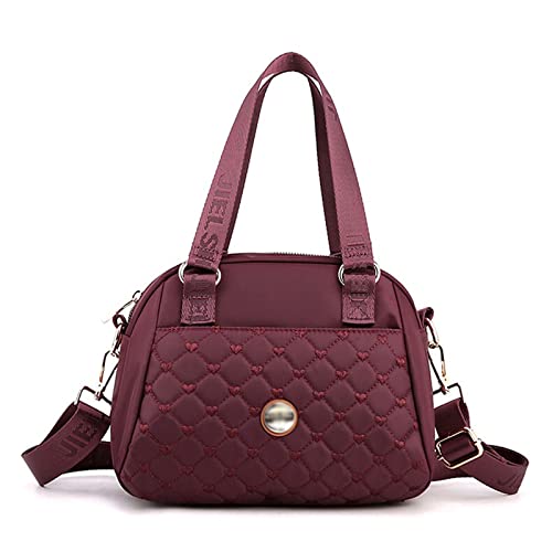 jonam Umhängetasche Women Shoulder bag High Quality Thread Female Messenger Bag Ladies Nylon CrossBody Bag Girls Top-handle Bag Handbags (Color : Purple) von jonam