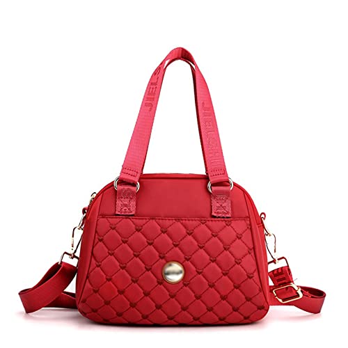 jonam Umhängetasche Women Shoulder bag High Quality Thread Female Messenger Bag Ladies Nylon CrossBody Bag Girls Top-handle Bag Handbags (Color : Red) von jonam