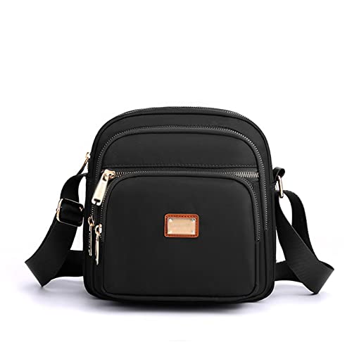 jonam Umhängetasche Women Shoulder bag Small Handbag Nylon Waterproof Female CrossBody Bag Ladies Daily Messenger Bag Girl Purse Mobile Phone Bag (Color : Black) von jonam