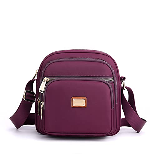 jonam Umhängetasche Women Shoulder bag Small Handbag Nylon Waterproof Female CrossBody Bag Ladies Daily Messenger Bag Girl Purse Mobile Phone Bag (Color : Purple) von jonam