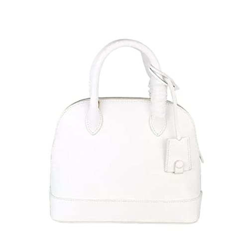 jonam Umhängetasche Women's Bag Handbag Women's ShoulderBag Bag Real Leather Trend Shell Bag (Color : White) von jonam