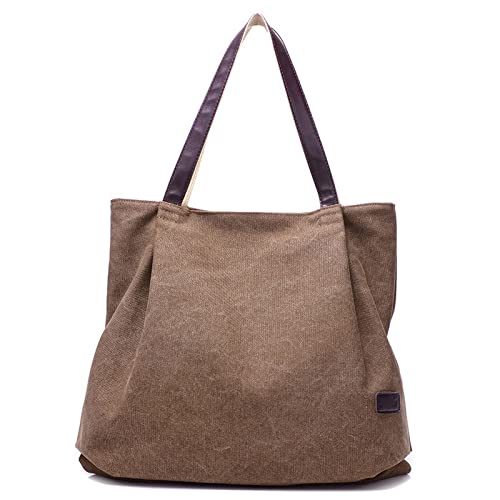 jonam Umhängetasche Women‘s Bag Leisure Canvas Bag Large Capacity Korean Simple New Four Seasons Versatile Women Handbag (Color : Bruin) von jonam