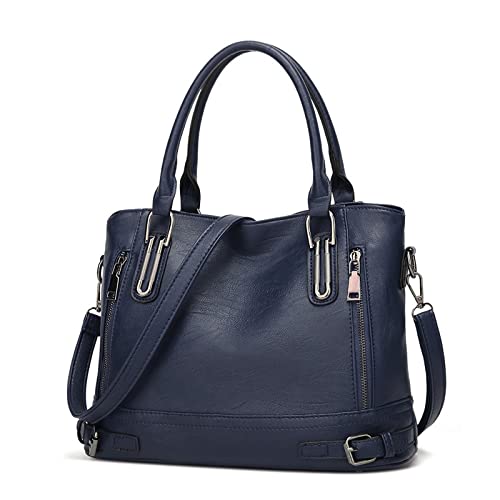 jonam Umhängetasche Women's Bags Female Handbags Retro Large Capacity Tote Bags Shoulder Messenger Pack Crossbody Handle Bag (Color : Blue, Size : 33 X 13 X 26) von jonam