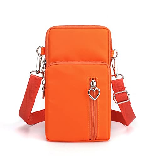 jonam Umhängetasche Women's Messenger Bag Hanging Neck Coin Purse Vertical Handbag All-match Mini Small Crossbody Bag (Color : Orange) von jonam