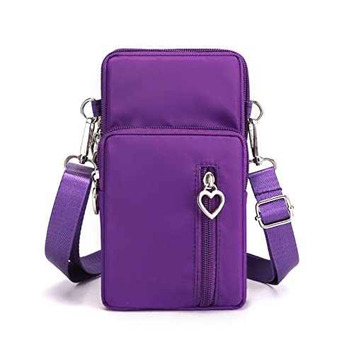 jonam Umhängetasche Women's Messenger Bag Hanging Neck Coin Purse Vertical Handbag All-match Mini Small Crossbody Bag (Color : Purple) von jonam