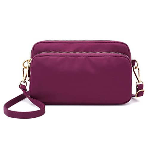 jonam Umhängetasche Women's Messenger Bags Ladies Nylon Handbag Casual Clutch Bag Shoulder Female High Quality Large Capacity Crossbody Bag (Color : Purple) von jonam