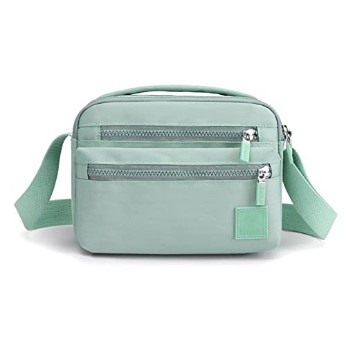 jonam Umhängetasche Women's Nylon Crossbody Bag Messenger Bags Small Ladies Handbag Travel Casual Female High Quality Multi-pocket Tote Shoulder Bag (Color : Green) von jonam