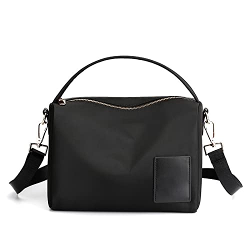 jonam Umhängetasche Women's Nylon Crossbody Bag Small Black Tote Shoulder Bags For Women Messenger Bag Top-handle Summer Handbag (Color : Black) von jonam