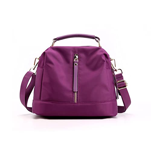 jonam Umhängetasche Women's shoulder bags small Handbag simple retro Messenger bag Waterproof Nylon Ladies Crossbody Bag Female Zipper Purse (Color : Purple) von jonam