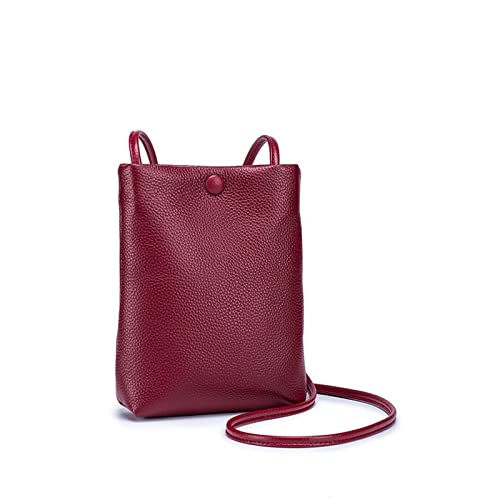 jonam Umhängetasche WomenLeather Handbags Female Large Capacity Shoulder Bags Phone Pocket Card Holders Crossbody Bags For Girl (Color : Red) von jonam