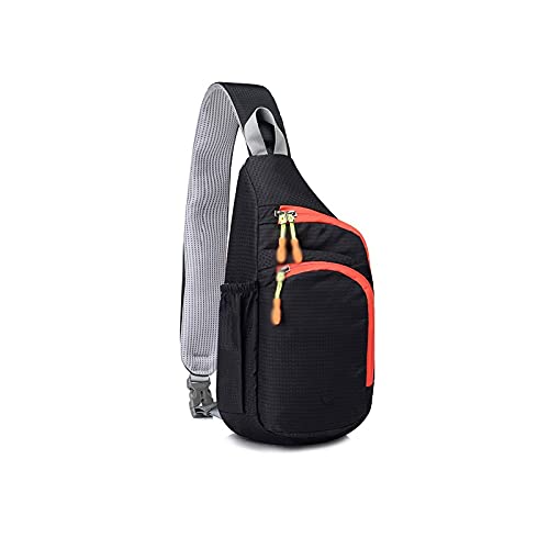 jonam Umhängetaschen für Herren Brusttasche, Crossbody Brustbeutel für Sling Sport Flasche Bagpack Weibliche Multifunktionale Mini-Reisetasche Telefon Key Tasche (Color : Black) von jonam