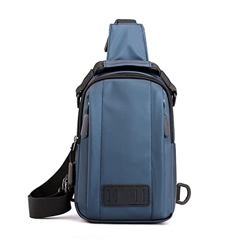 jonam Umhängetaschen für Herren Brusttasche for männliche wasserdichte Männer Umhängetasche Hohe Qualität Lässige Männliche Rucksack Multifuktion Reise Männer Kreuz Körpertasche (Color : Blue, Size von jonam