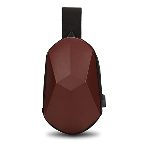 jonam Umhängetaschen für Herren Chest Bag Men's Hard Shell Waterproof Rechargeable Messenger Sling Shoulder Bag (Color : B) von jonam
