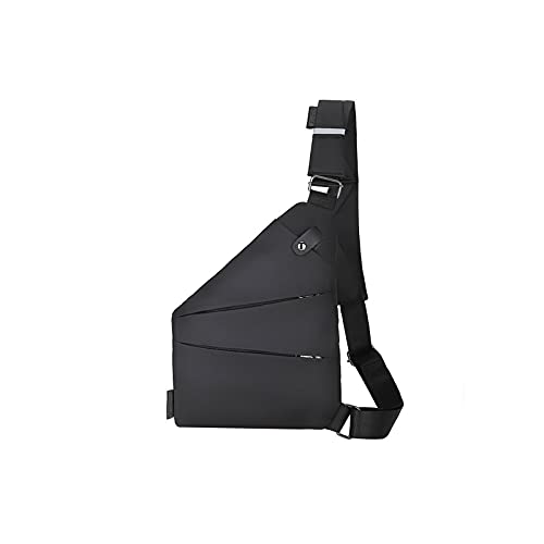 jonam Umhängetaschen für Herren Männer Tasche Casual Brust Fahrrad Tasche Für Männer Schulter Holster Geldbörse Telefon Pack Radfahren Sport Persönliche Taschentasche (Color : Black) von jonam