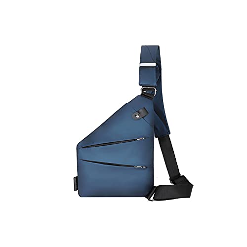 jonam Umhängetaschen für Herren Männer Tasche Casual Brust Fahrrad Tasche Für Männer Schulter Holster Geldbörse Telefon Pack Radfahren Sport Persönliche Taschentasche (Color : Blue) von jonam