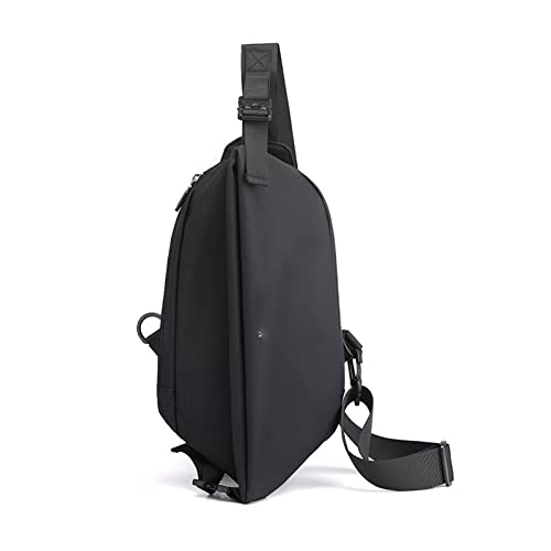 jonam Umhängetaschen für Herren Mens Chest Bag Casual Shoulder Bag Multifunctional Waterproof Messenger Bag Crossbody Bags for Men sling bag (Color : Black) von jonam