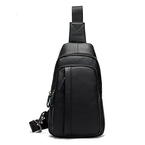 jonam Umhängetaschen für Herren Mens Echtes Leder Sling Bag Gürtel Umhängetaschen für Männer Messenger Crossbody Bag Single Strap Chest Packs von jonam