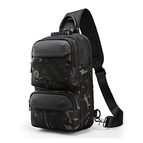 jonam Umhängetaschen für Herren Mens Multifunctional Anti-theft Chest Bag Travel Outdoor Sports Sling Shoulder Bag Crossbody Pack For Male Female Women (Color : Camouflage) von jonam