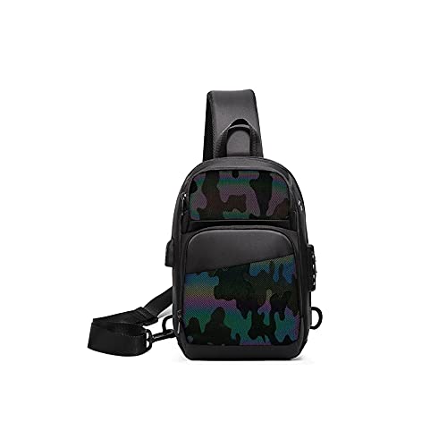 jonam Umhängetaschen für Herren Mode Männer One Umhängetaschen Ehemann Diebstahlschutz Kreuz Körper Holster Schlinge Brusttasche Seite Crossbody Tasche Für Männer (Color : Camouflage) von jonam