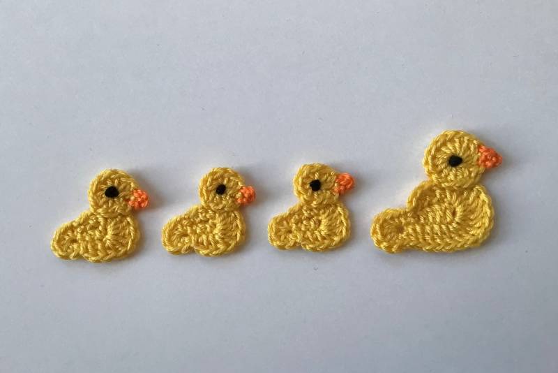 Ente Küken Gehäkelt, Häkelapplikation Entenfamilie von jonathanantonia